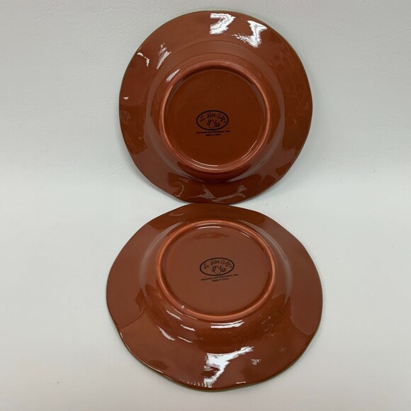 Le Petit Cafe Salad Plate Brown Green Olives 7 7/8" Lot of 2 - Picture 6 of 7